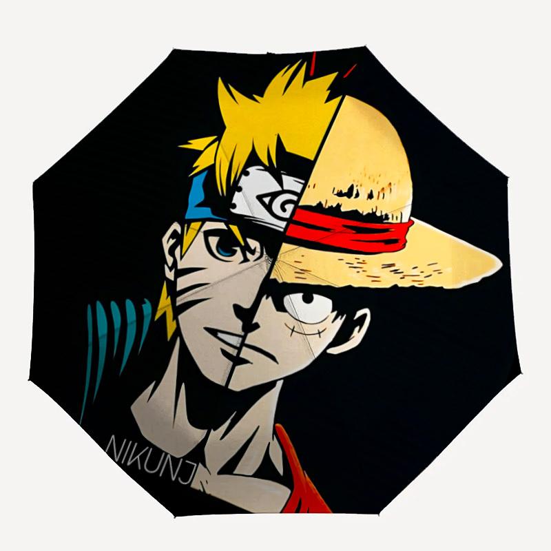 

1pc One Piece Automatic Personality Cute Umbrella 8-Bone Design Compact Gear for Outdoor Travel, Perfect Helloween Chrismas Gift for Friends or Family