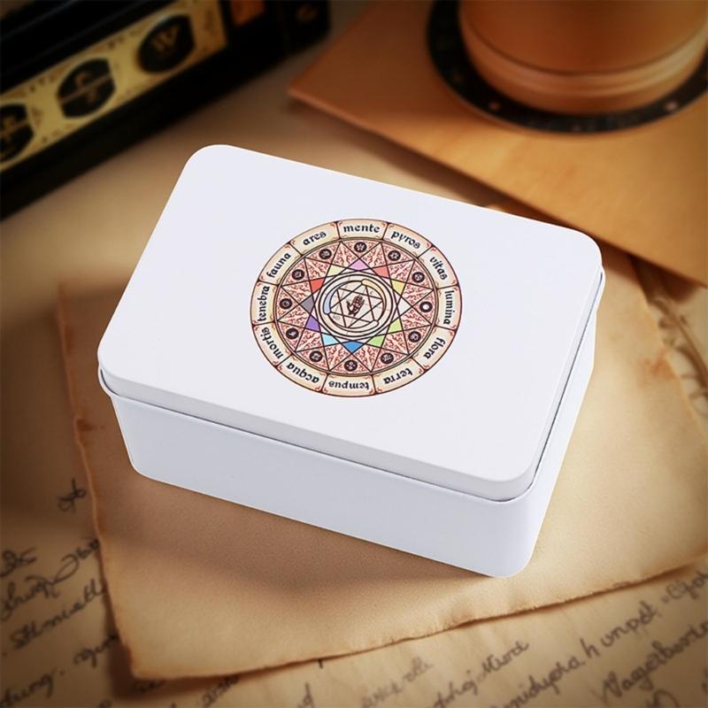 Scatola di metallo rettangolare per carte da gioco, contenitore per tarocchi, custodia per gioielli, gioco da poker, scatola vuota per carte da poker