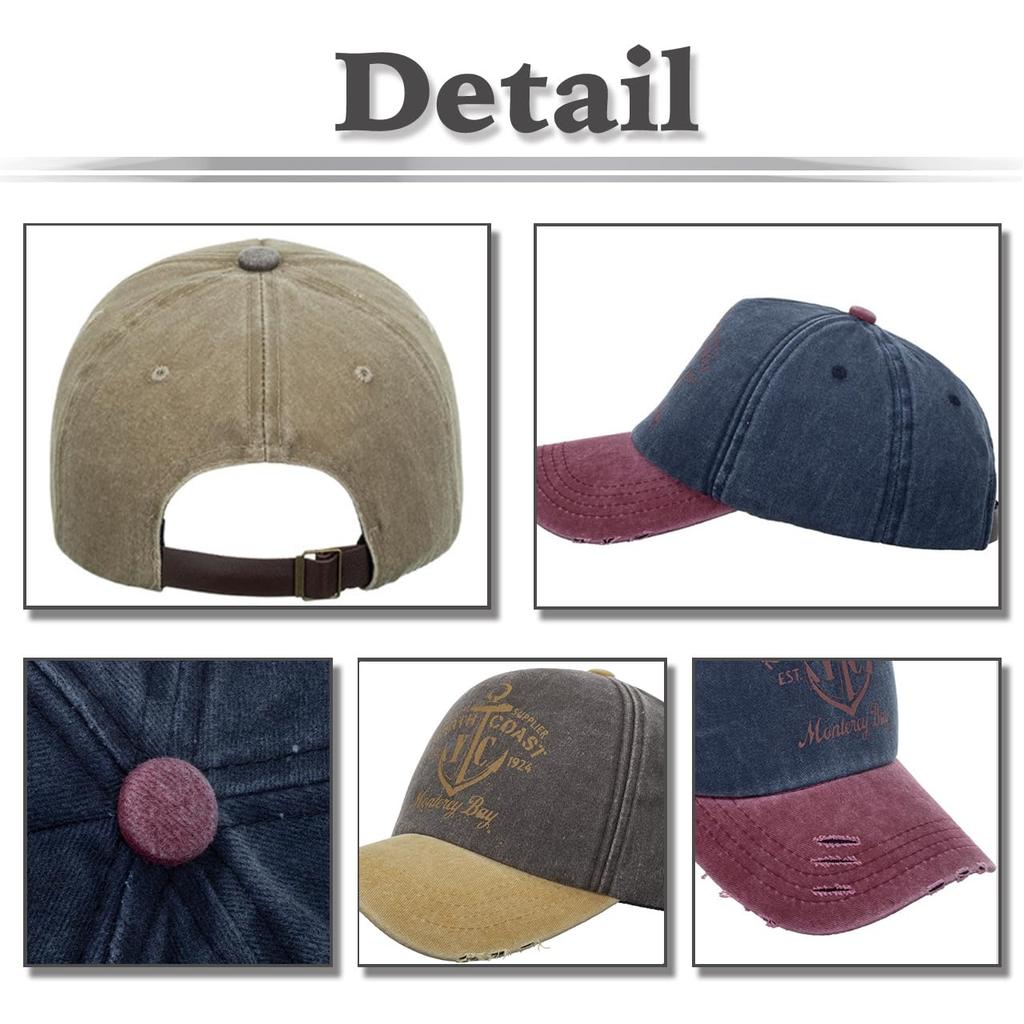 White Fang Casual Outdoor and CZA031 Cap, Contrast, Fashion, Hat, Men's Women's, (Navy)