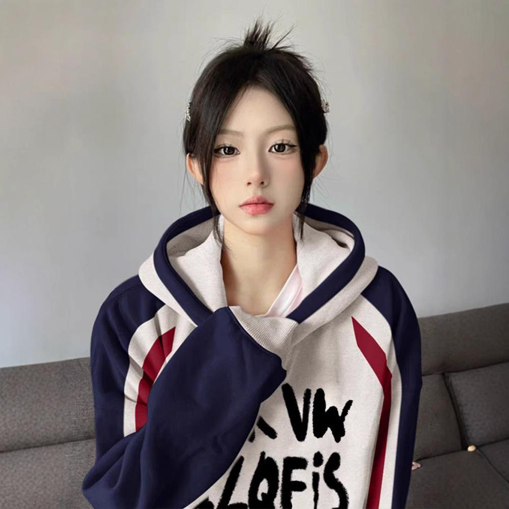 

Контрастный цвет плеча свитер мужской и женский осень и зима парные толстое пальто XXXL