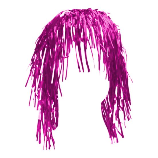 Foil Tinsel Wig Metallic Fancy Dress Shiny Wig 80s Disco Cosplay Party Supplies Photo Booth Props for Adults