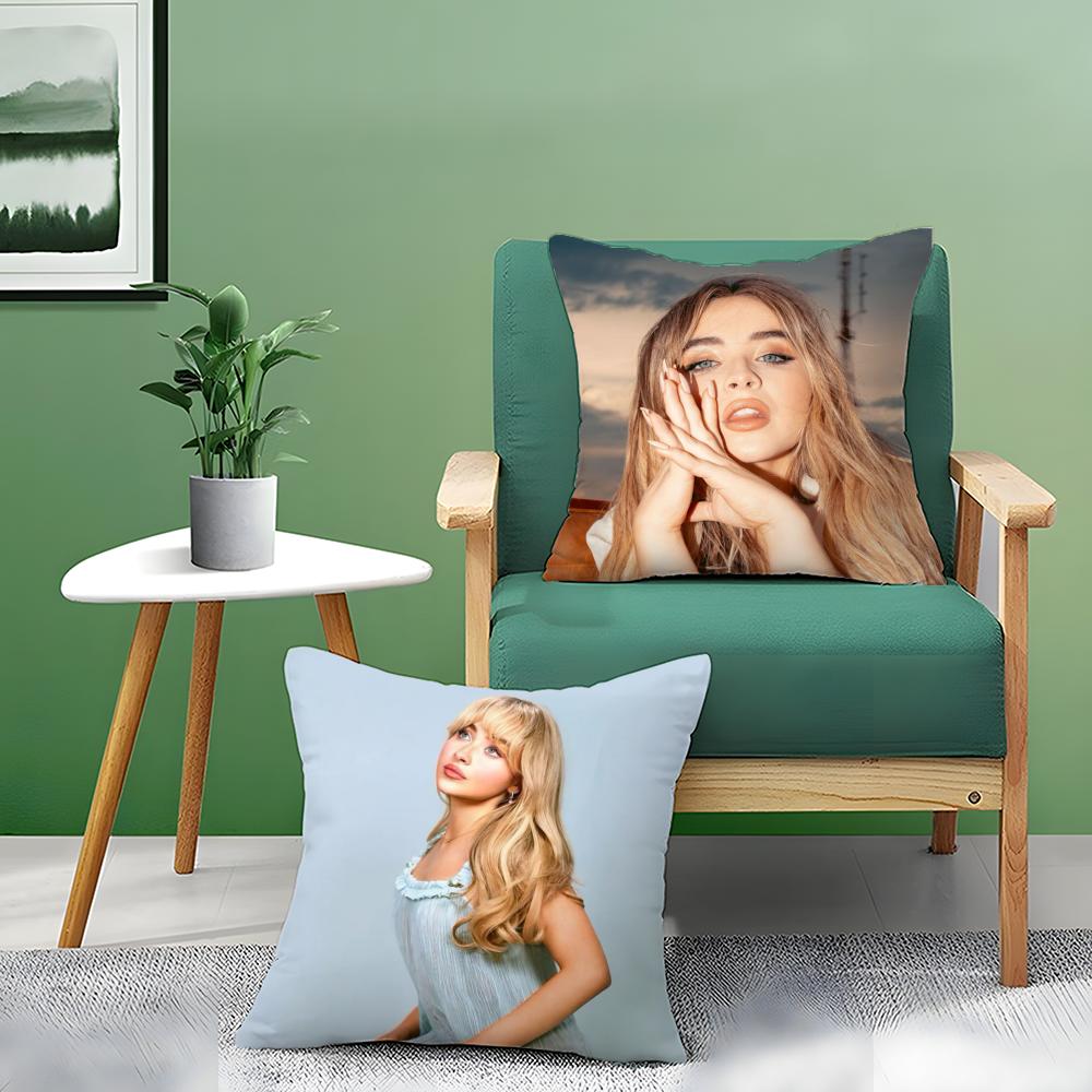 S-Sabrina Carpenters Pillow Case Pattern Printed Pillowcase For Living Room Sofa Cushion Cover & Bedroom Decor