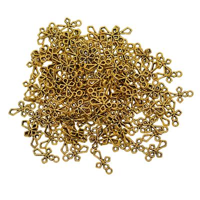 100pcs Vintage Filigree Hollow Cross Charms Jewelry DIY Making Antique