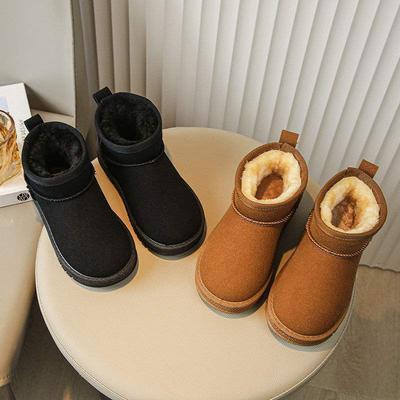 Kinder Schneestiefel Winter Warm Jungen Weichsohlig Wasserdicht Rutschfest Dicksohlig Mädchen Baby Kurz Samt Baumwolle Stiefel