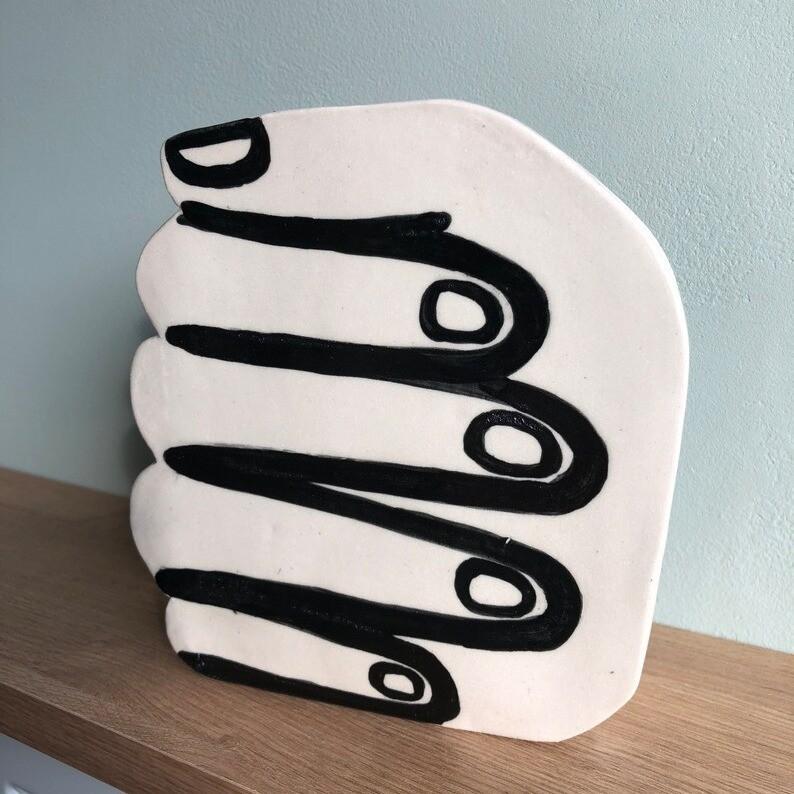 

Eye Catching Hand Shaped Vase Striking Modern Decor Ideal For Display Tabletop