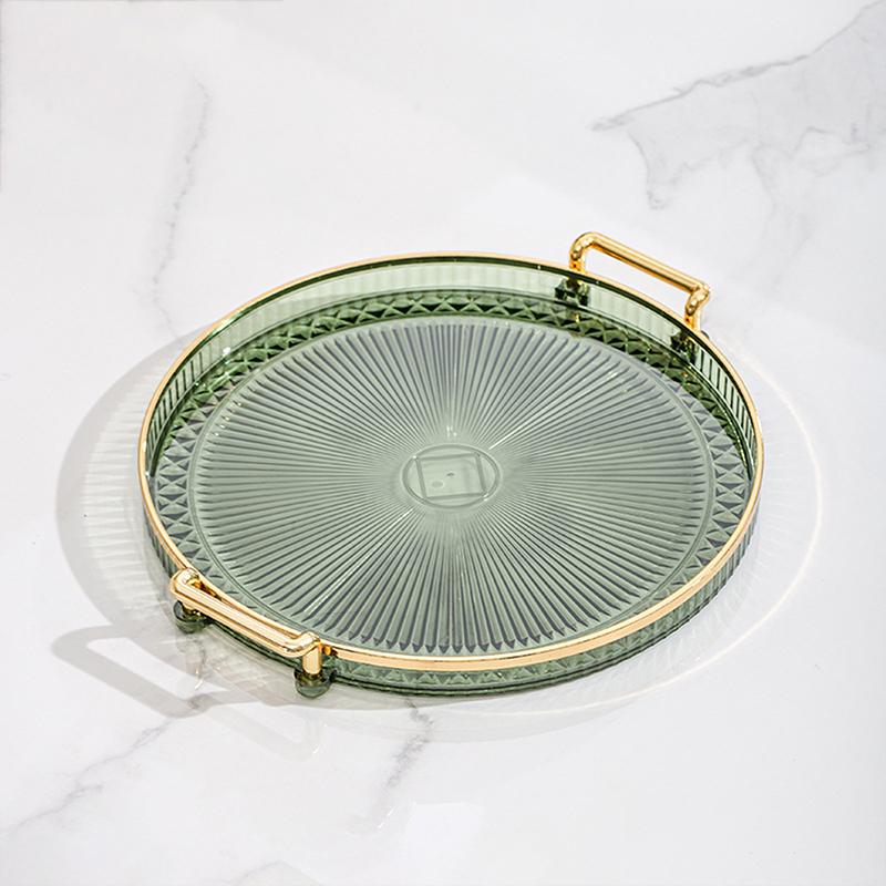 Round Storage Tray Home Living Room Coffee Table Tea Cup Storage Plate Acrylic Tray Aromatherapy Organizer Tray Home Decor