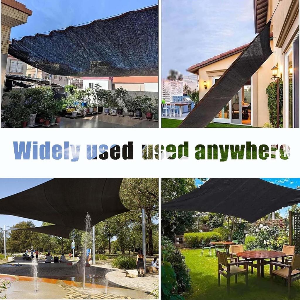 Kaniya 90% Black Shade Cloth for Garden 6.5FTx16FT Mesh Greenhouse Sun Shade Fabric,use in Chicken coops, carportsgazebos, Plant Shade and Building