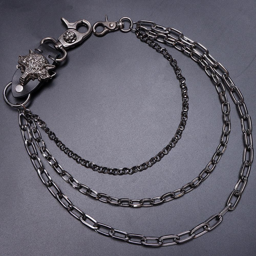Soulcollision Catena per Cintura Punk Metal con Moschettone per Accessorio Moda Unisex