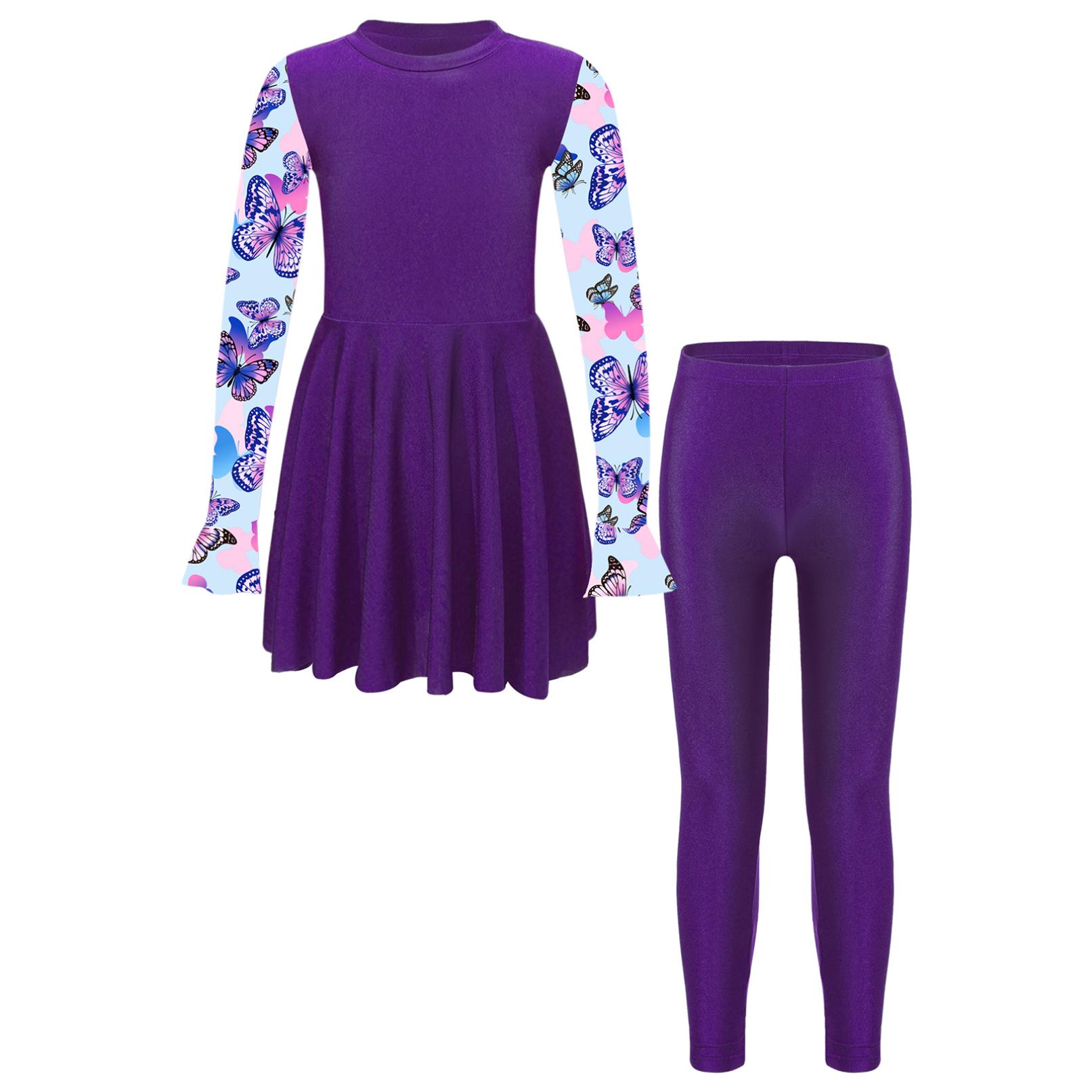 YONGHS Tweedelig zwempak voor kinderen, volledig lichaam, volledige dekking, lange mouw, topbroek, Burkini-setzwempak 7-8 Years