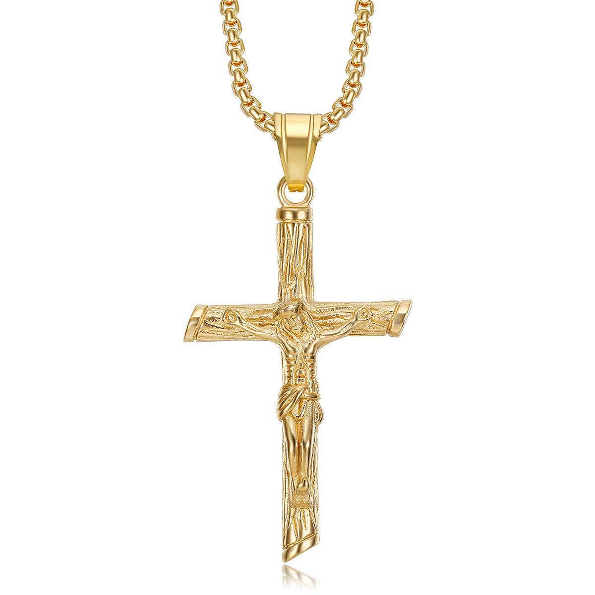 Hip Hop HIPHOP Jewelry, Titanium Steel Gold-plated YS Cross Pendant Pendant.