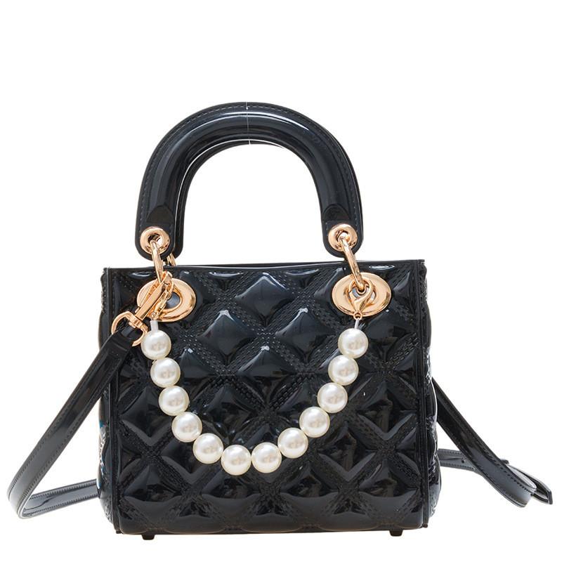 Summer Jelly Bag Designer Pvc Mini Shoulder Purse With Quilted Pattern For Casual Wear