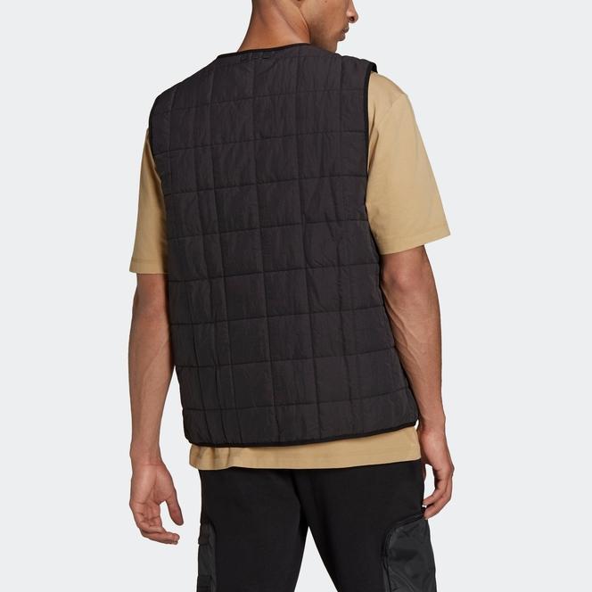 Adidas Originals RYV Solid Color Zipper Vest Men Vests Black H11509
