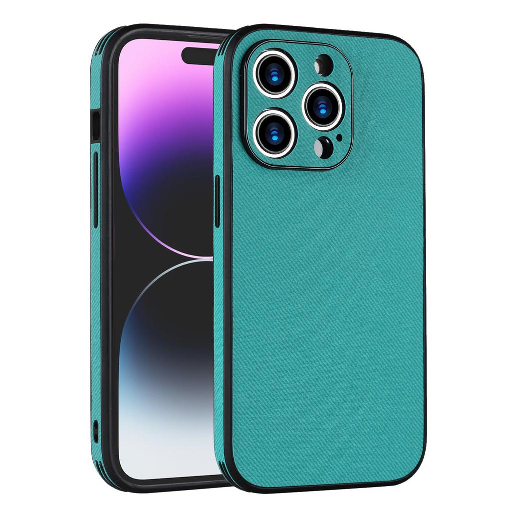 Suitable for iPhone14 mobile phone case 13Pro all-inclusive TPU cloth pattern anti-drop protective case 14plus solid color leather case