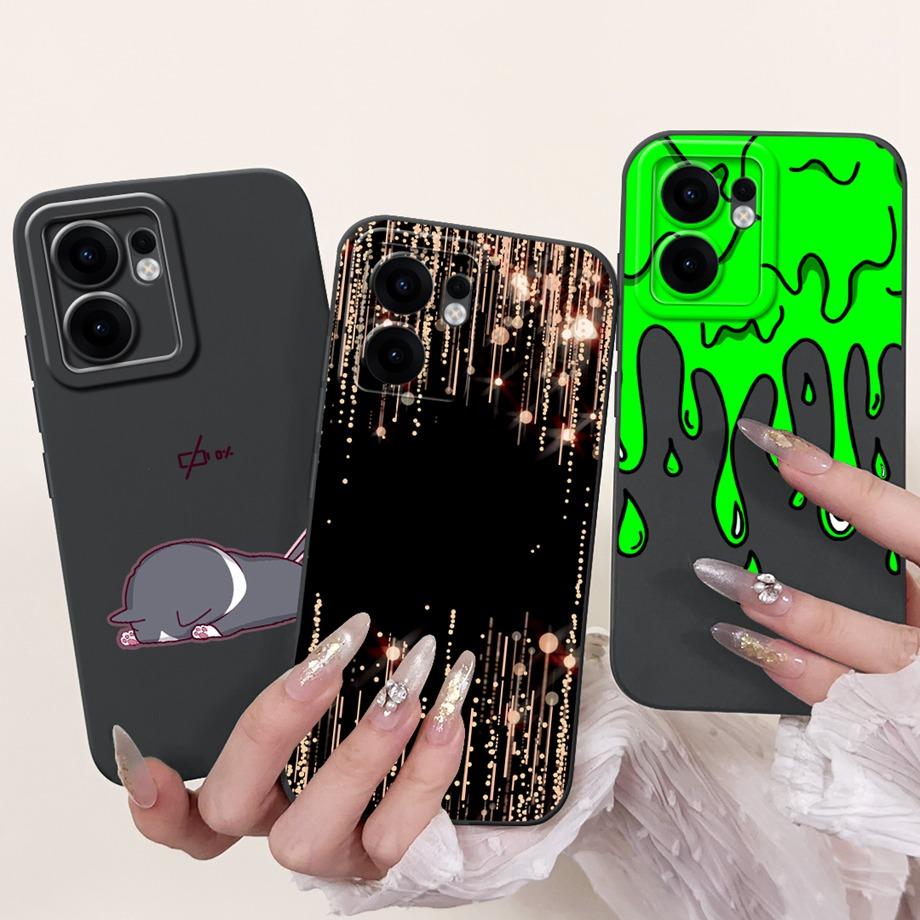 For Oppo Reno13 / Reno13F 4G 5G / Reno 13 Pro Phone Case Soft Smooth Silicone Capa Moon Night Artistic Marble Printed Back Cover