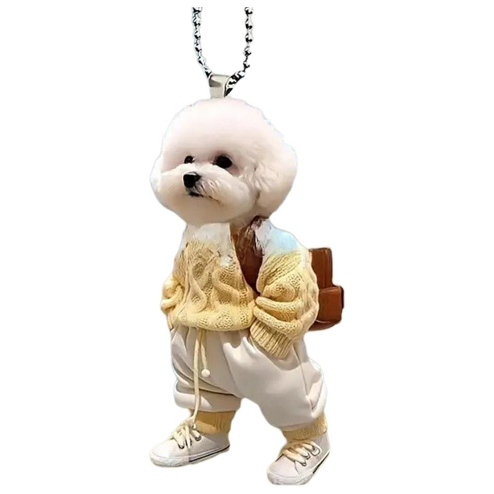 5-1PCS Acrylic 2D Creative Car Hanging Decor Realistic Animal Car Rearview Mirror Pendant Car Auto Interior Decoration