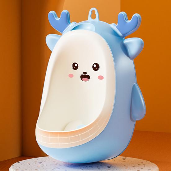 Boys Potty Training Urinal Cartoon Animal Shape Wall-Mounted Pee Trainer with Rotating Windmill Target Children Urinal