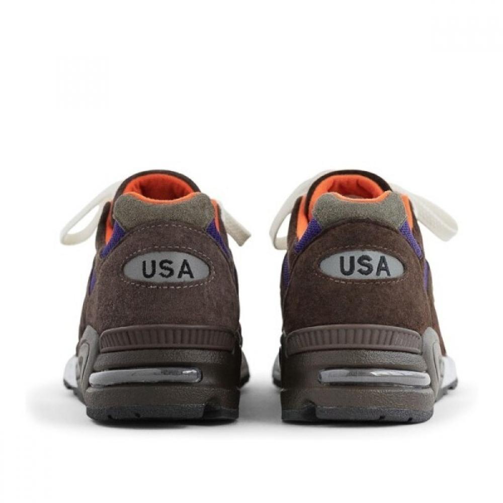 New Balance Brown Suede Purple Mesh Sneakers M990br2 Brown