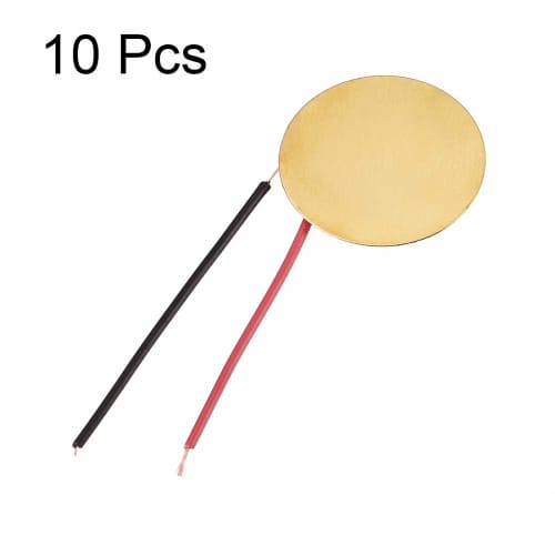 uxcell Brass Piezo Discs, 20mm Piezo Pickup Plate Diameter, Compatible with CBG Guitars, Tauch Sensor, and Buzzer, Pack of 10