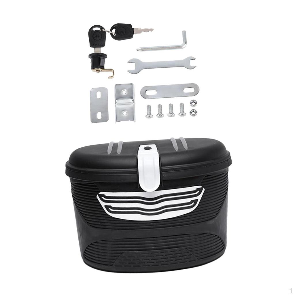 Storage Basket with Lock for Electric Bike Versatile Container Road Use