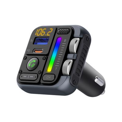 Transmissor FM Bluetooth 5.3 MT04A Adaptador para Carro Carregador de Carro 42W PD30W Efeito Sonoro HIFI Chamada Sem Fio Mãos Livres USB Reprodutor de Música MP3