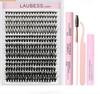 Clustered 240pcs 40D DIY False Eyelashes - Natural Curled Doll Lashes Mixed Pack