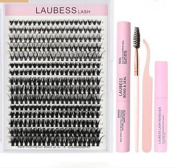 Clustered 240pcs 40D DIY False Eyelashes - Natural Curled Doll Lashes Mixed Pack