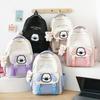 Four-Piece Backpack Set Student Schoolbag Cartoon Women's Color Block Backpack for Girls Letter Backpack