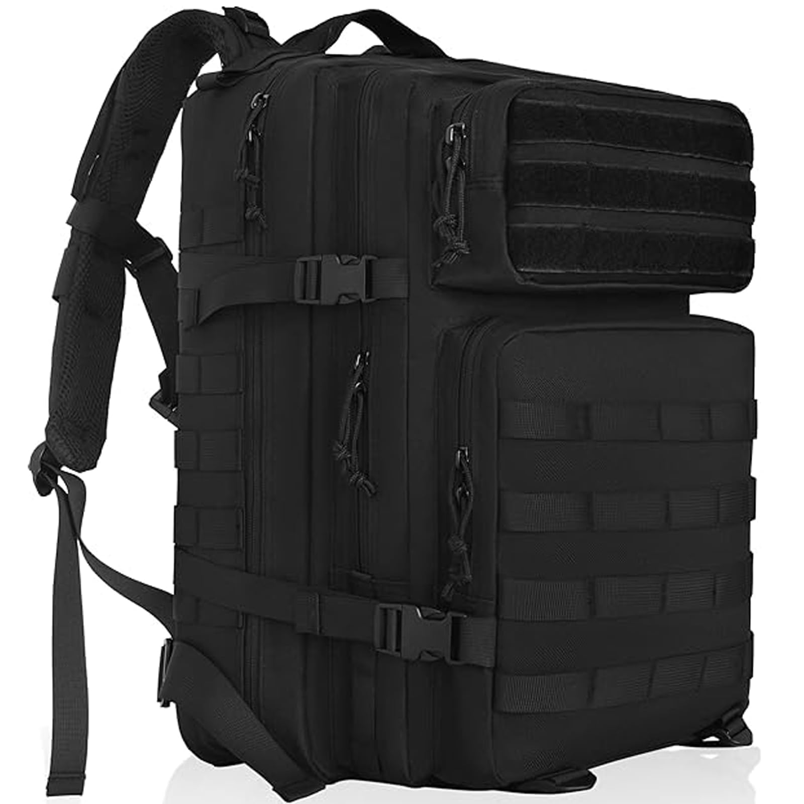 

[NEGREW] 45L Military Backpack, Large Capacity, Mountaineering Backpack, Tactical Backpack, Army Assault Pack, Camping, Trekking, Travel, Black