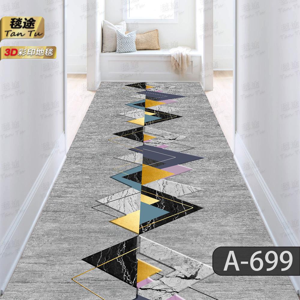 European modern minimalist hotel corridor carpet geometric abstract pattern foyer living room kitchen floor mat can be cut
