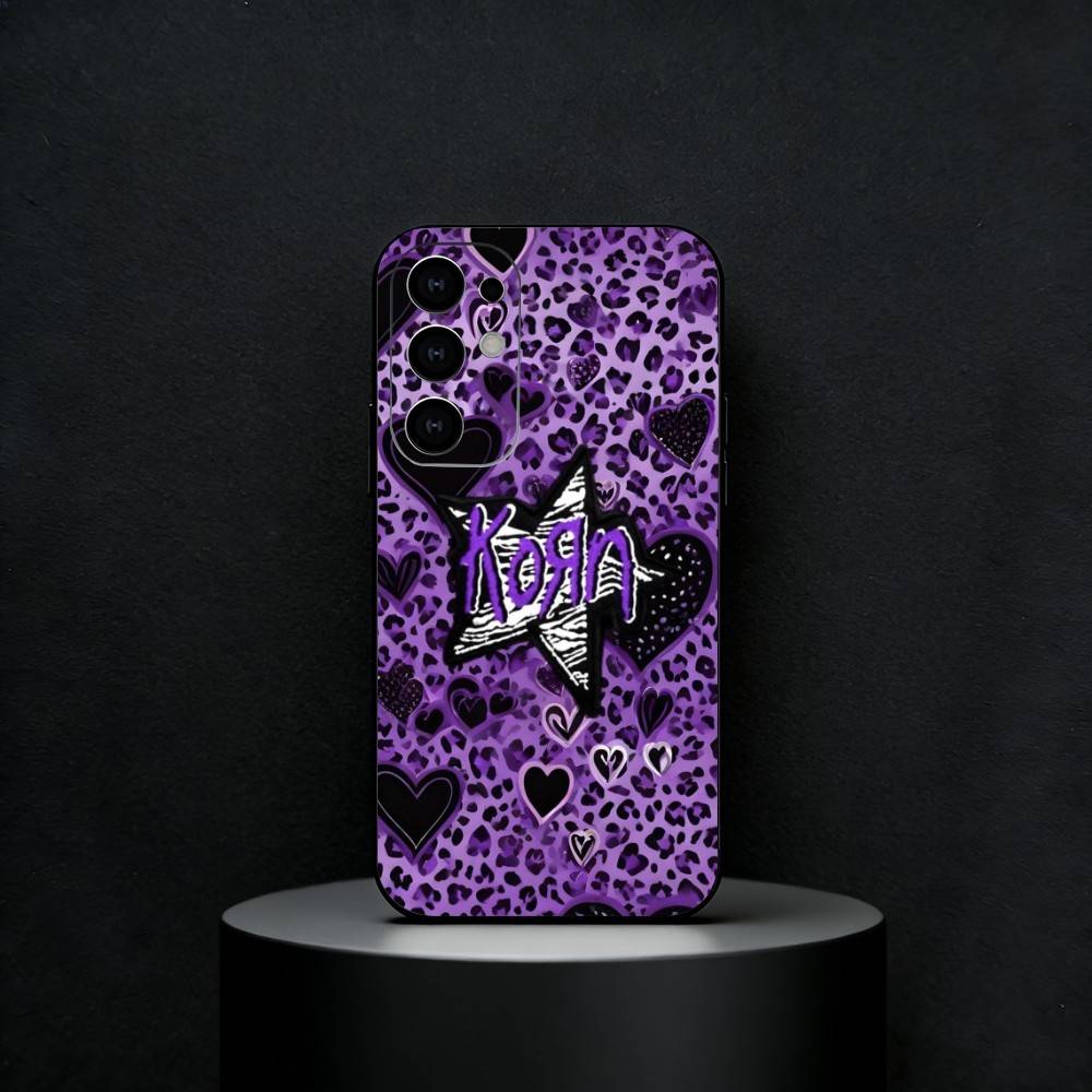 K-Korn Rock Band Phone Case For Samsung S25,24,23,22,30,21,10,9,Ultra,Plus,FE 5G Black Soft Case Samsung S22ULTRA5G