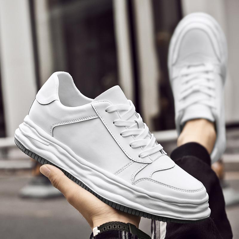 Brand Lift Men Sneakers Casual Elevator Shoes Heightening Height Increase Insole 8CM High Heels Shoes Genuine Leather Sports