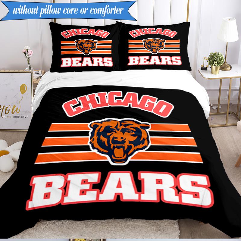 Chicago Bears  3pcs Bedding,Including 1pc Duvet Cover And 2pcs Pillowcases Perfect for Christmas,Ideal for Bedroom, Dormitory