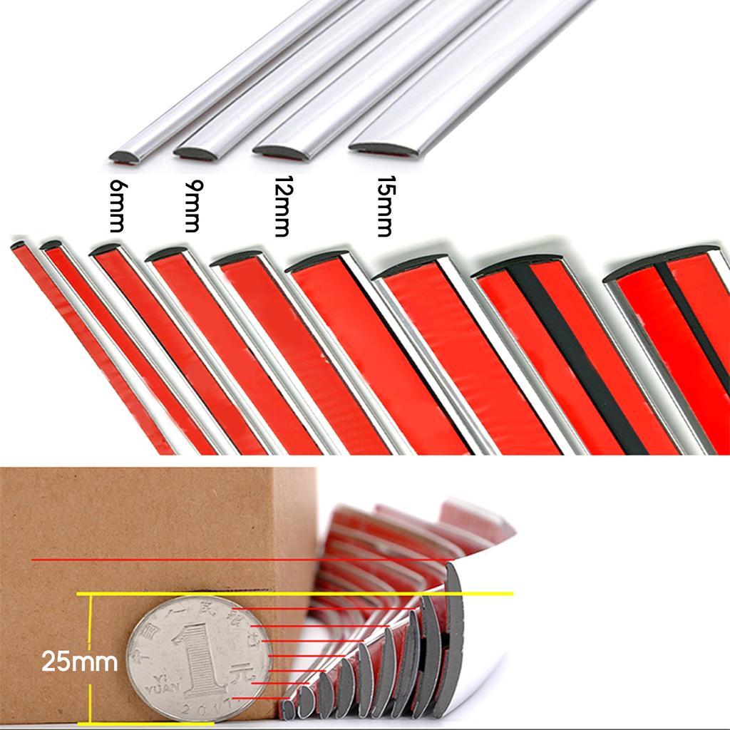 Chrome Moulding Trim for Car Automotive Side Body Trim Molding Strip Self-Adhesive for Motor/Truck Door Window Bumper