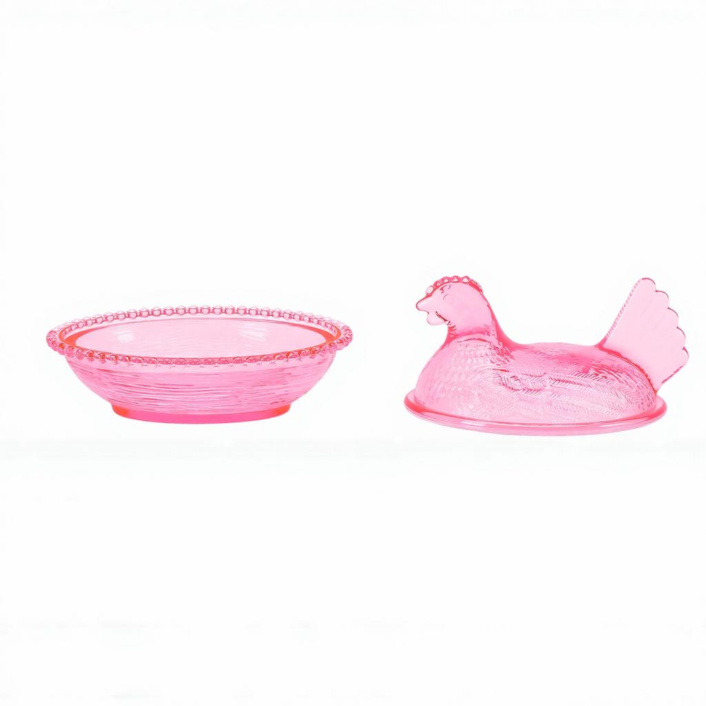 Candy Jar with Lid Vintage Multi Purpose Shatter Proof Plastic Hen Shaped Candy Bowl for Snacks Biscuits Roseate