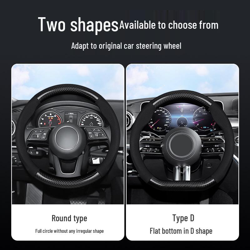 Genuine Leather Steering Wheel Cover for Qoros 3, 3 SUV, and 5 SUV - Four Seasons Universal Fit