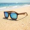 WOODONLY Vintage Polarized Sunglasses UV400 Handmade Walnut Blue
