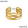 CARLIDANA Fashion Chunky Cuff Open Bracelet For Women Stainless Steel Waterproof Gold Color Bangle Vintage Jewelry Wedding Gift