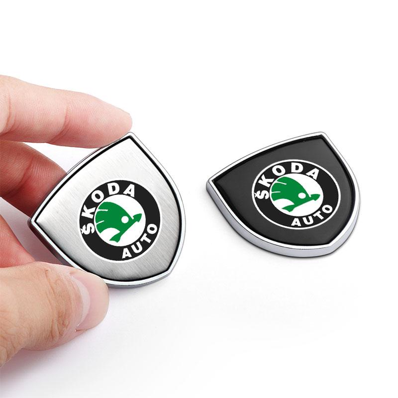 1Pcs 3D Metal Auto Door Shield Emblem Car Body Badge Sticker Styling For Skoda Octavia Fabia A7 Kamiq Kapoq Kodiaq Rapid SCALA Superb Yeti Derivati