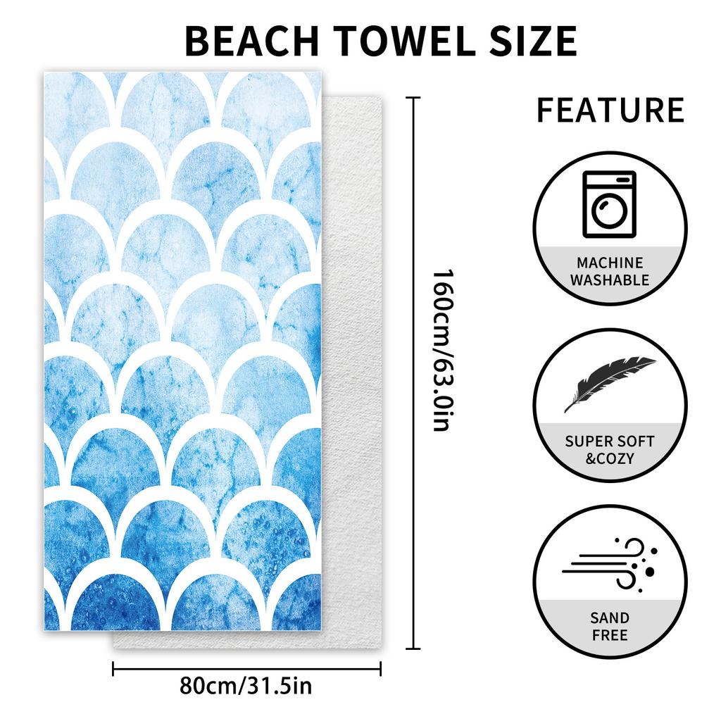 Double-sided Velvet Microfiber Beach Towel Printed Bath Towel Quick-drying Towel