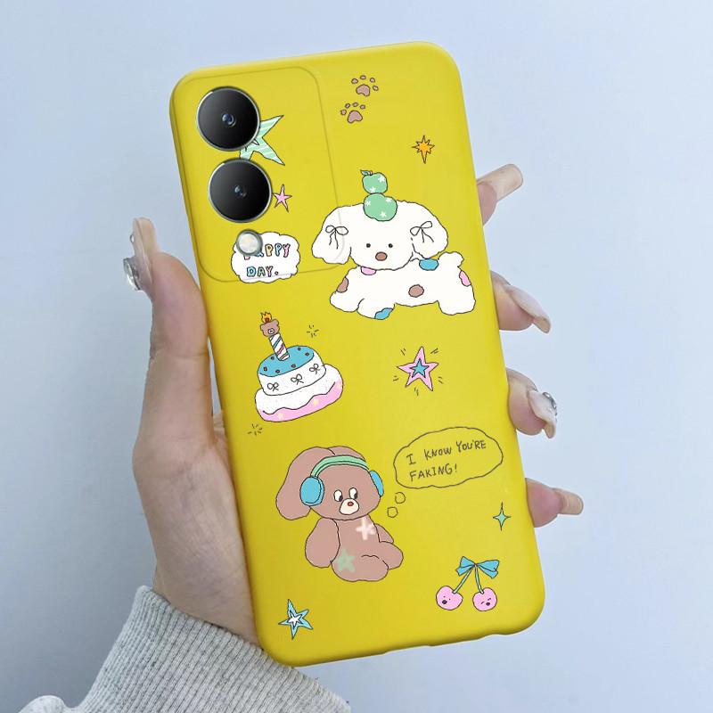 Cute Astronaut Panda Cartoon Phone Case For Vivo Y17s 2023 Casing TPU Slim Back Cover For Vivo Y17S 4G V2310 Soft Silicone Cases