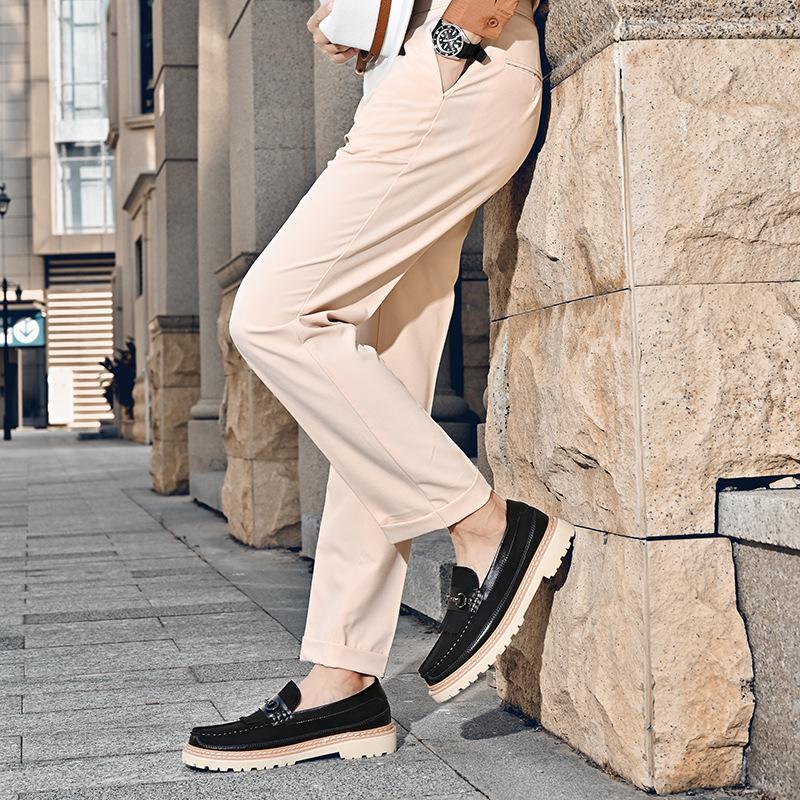 Popular 2025 European Station Leather Shoes Men's Business Casual British Style One Pedal Leather Men's Shoes Large Size 46
