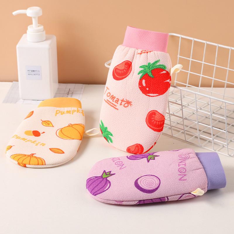 Doppelseitige Verdickte Erwachsenen-Druck-Peelinghandschuhe und Rückenpeeling-Waschlappen für das Baden zu Hause