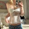 Solides rückenfreies Bandagen-Korsett-Top Süße Spitze genäht Trägerlose Röhrentops Damen Sexy Club Party T-Shirt Vintage y2k Schick Weste