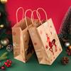 StoBag, Joyful Christmas Kraft Paper Reusable Bags, Party Decor, Packing Presents, Gifts, Candy,  Reindeer Pattern, Snowflake