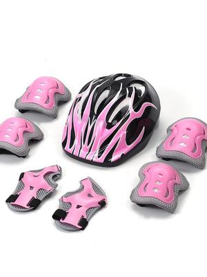 Kids' Summer Gradient Protective Cycling Gear Set with Helmet