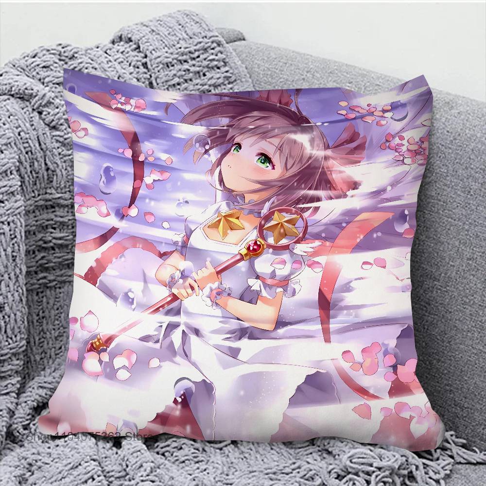Anime Cardcaptor Sakura Pillow Case Square Pillow Bedroom Sofa Leisure Comfort Cushion Car Living Room Home Decoration