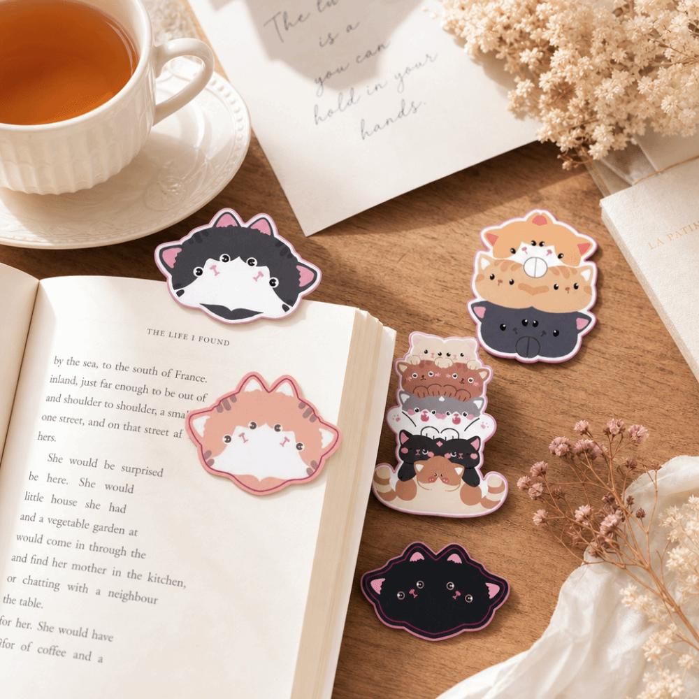 5/6/10pcs Kitten Shape Bookmark Clips Cute Page Markers Versatile Page Holders School Supplies