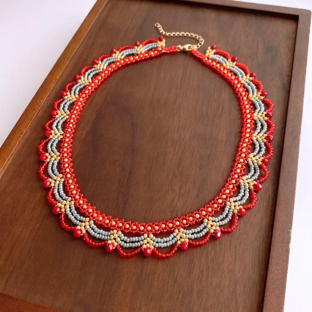 Ethnic Style Beads Necklace Tang Ming Song Dynasty Multi-layer Lace Necklace  Gift
