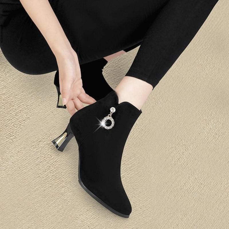 Fashion Woman Short Shoes Stiletto Heel Lightweight Plus Big Size Booties Large Warm Autumn On Offer New Rock Goth Ankle Boots for Women