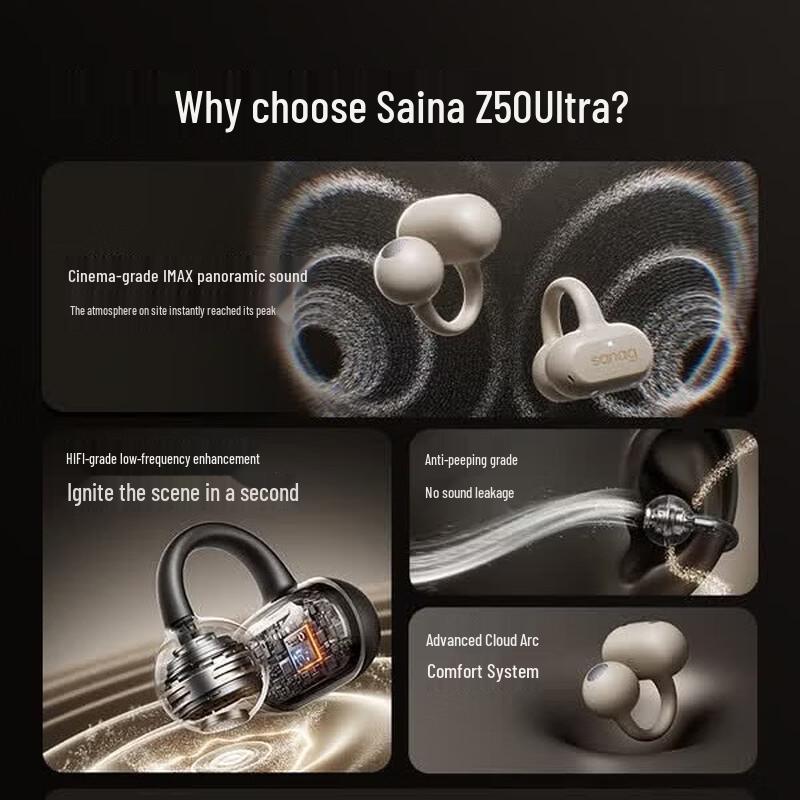 Saina Z50 Ultra Open-Ear Wireless Earphones
